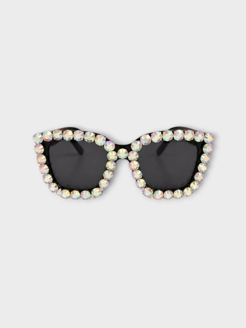 Rhinestone Cat-Eye Sunglasses - Black